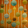Halos — gold yellow lines green teal nodes orange background